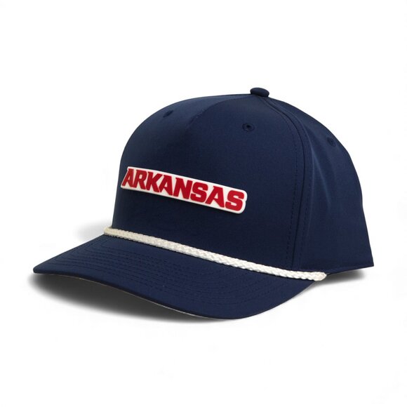 Arkansas Razorbacks ARKANSAS Red 3D Five Panel Classic Rope Hat- Navy/ White - Picture 2 of 3